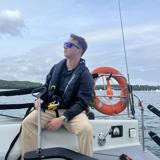 Javi on a sailboat